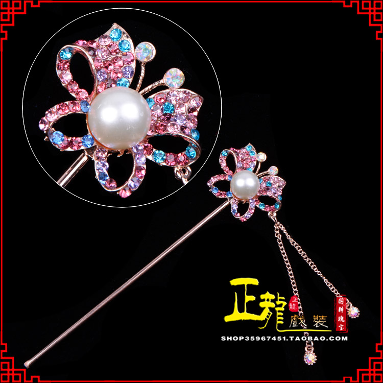 宁波花旦小姐青衣头饰簪子 蝴蝶发簪