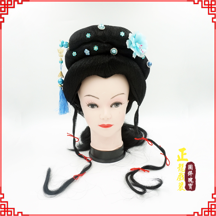 宁波戏剧服装京剧越剧小旦花旦丫鬟假发 小姐头套